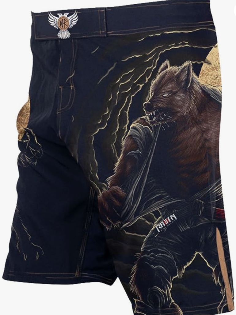 Raven Fightwear Men’s Horror Werewolf MMA Fighting Shorts