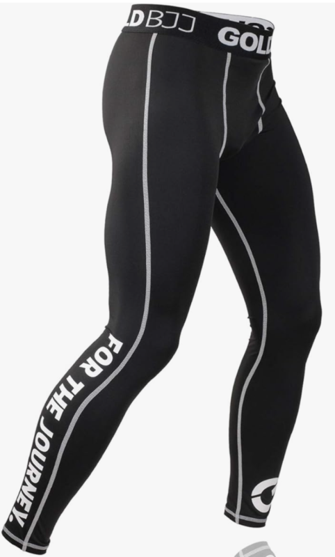 Gold BJJ Men Compression Leggings for BJJ and MMA